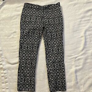 BLACK AND WHITE PRINT TROUSERS